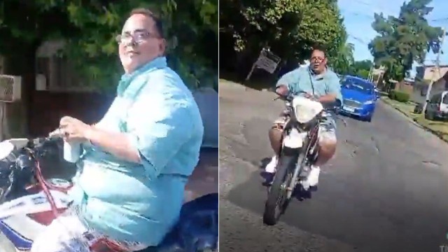 Escracharon a un agente de tránsito manejando una moto sin casco y con una lata de cerveza