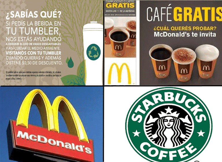 "Guerra de café": este lunes los argentinos podrán pedirlos gratis en Starbucks y McDonald´s