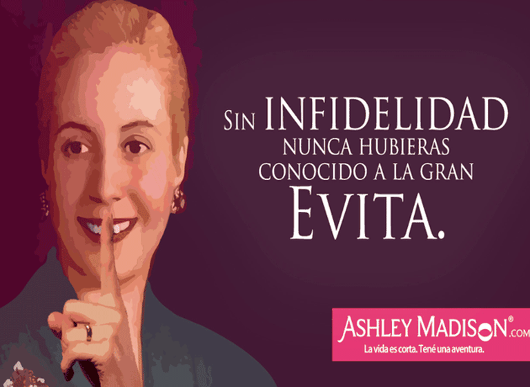 Ashley Madison explica por qué eligió a Evita como "embajadora" de la infidelidad