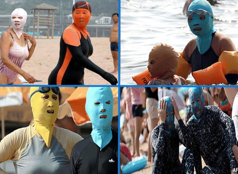 Curiosa moda en China: se imponen los "Carakinis", para lucir en la playa