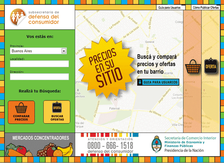 El Gobierno lanzó un portal para comparar precios y buscar ofertas en todo el paí­s
