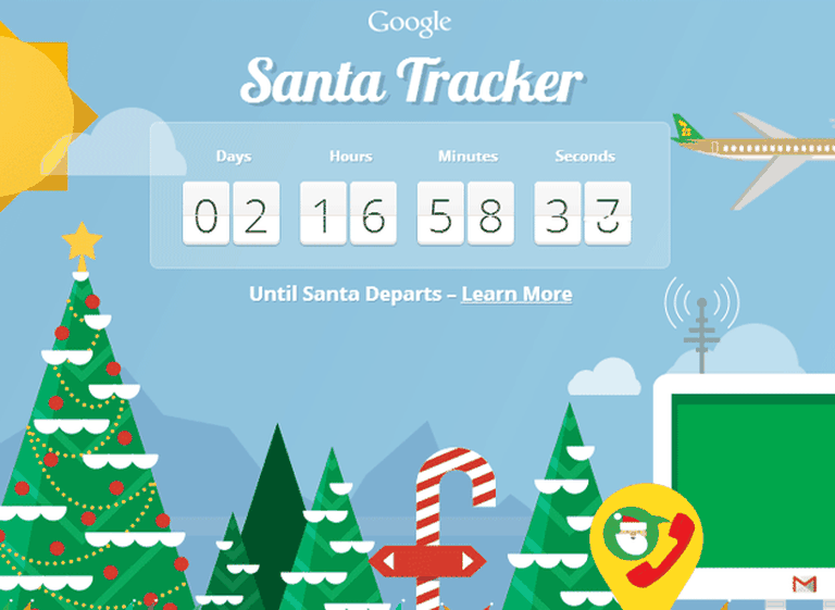 En esta Navidad, Google invita a los usuarios a seguirle la pista a Papá Noel