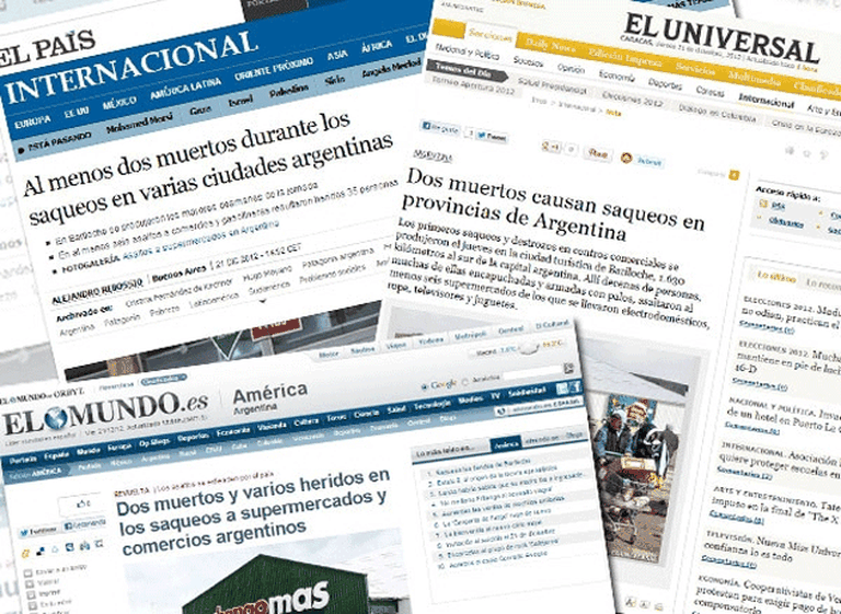 Argentina vuelve a ser noticia en el exterior por la escalada de saqueos y violencia