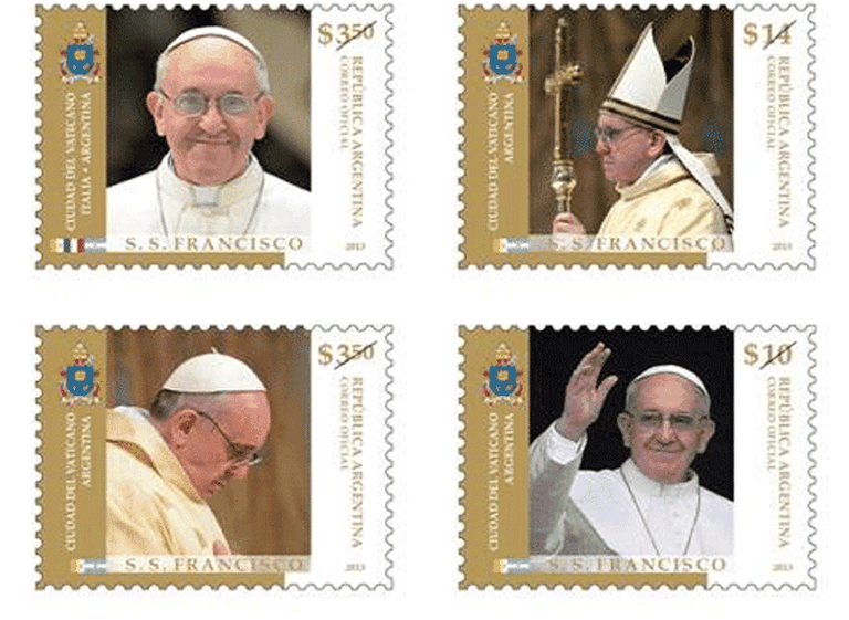Saldrán a la venta las primeras estampillas oficiales del Papa Francisco