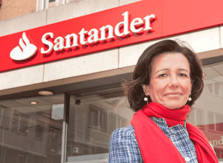 Acciones del Banco Santander caen 10% en España luego del aumento de capital