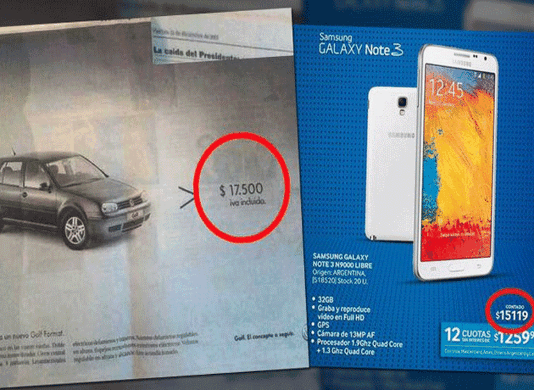 Con lo que se compraba un auto en 2001 ahora sólo se puede adquirir un celular