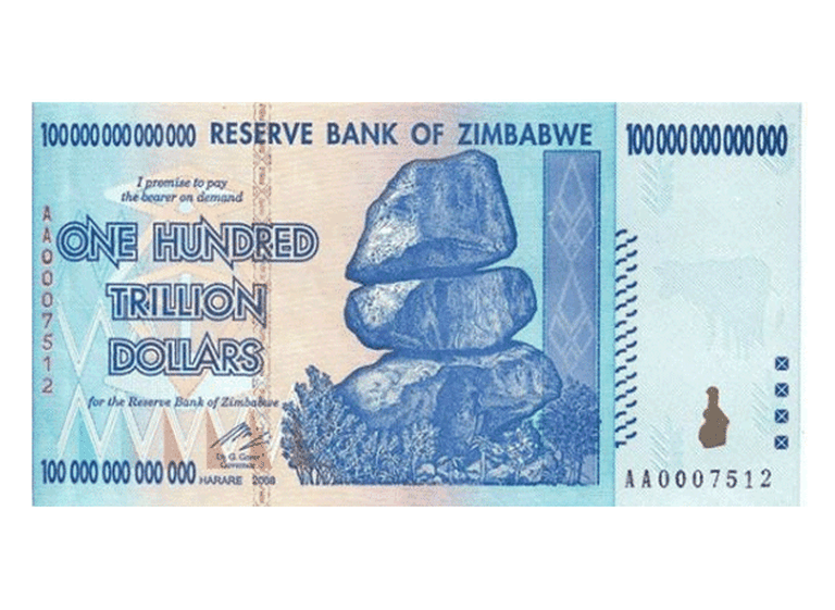 Zimbabwe le dice adiós a los billetes de 100 billones de dólares y los canjea por el equivalente de u$s0,40