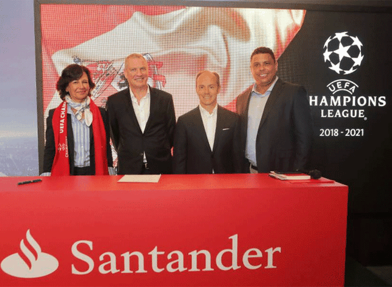 Santander patrocinará la Champions League por tres temporadas tras abandonar la Fórmula 1