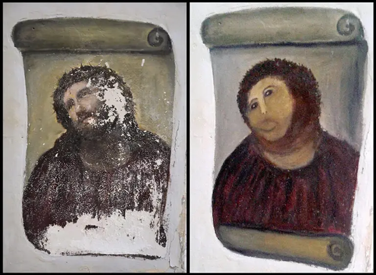 La restauradora del fresco "Ecce Homo" vendió su obra en eBay