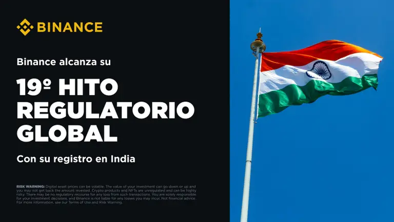 Binance logra su 19º hito regulatorio global con el registro en India