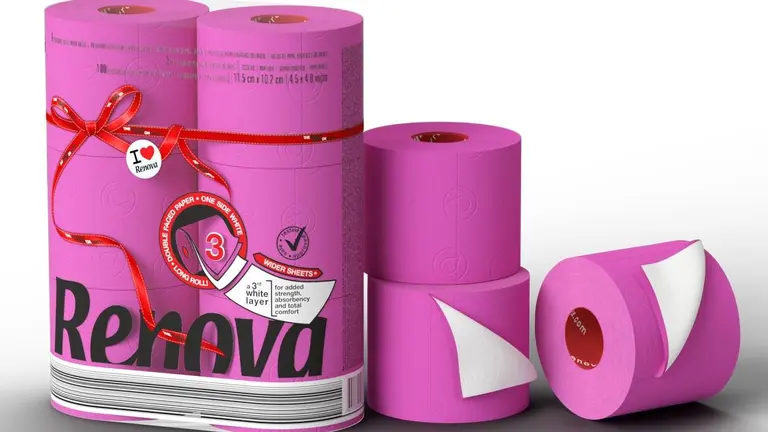 Papel higiénico de colores comienzan a venderse en Argentina. Imagen oficial de la marca