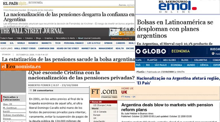 Cómo reflejan los principales medios del mundo la estatización de las jubilaciones