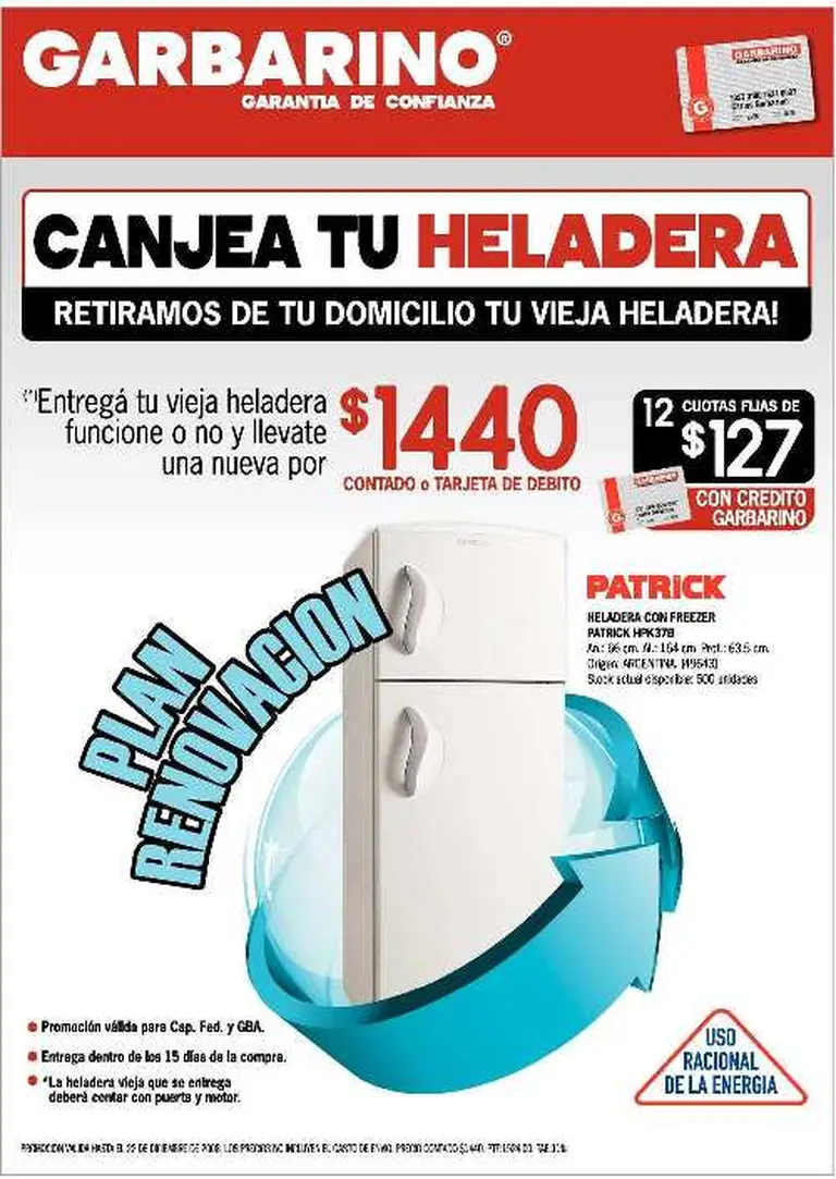 La carrera por el canje de heladeras ya empezó