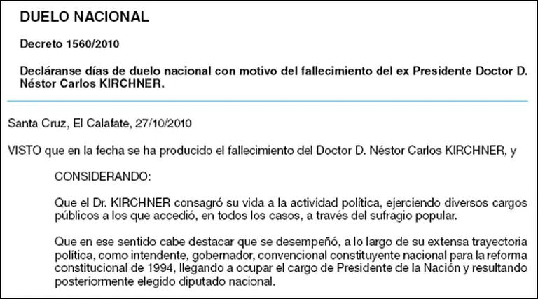Es oficial: decretan duelo nacional hasta el 29 de octubre, pero no habrá asueto