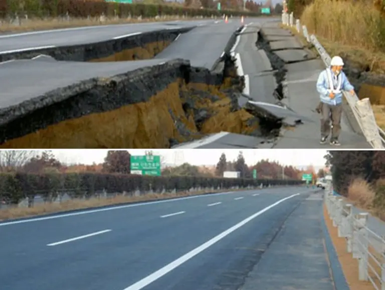 Japón sorprende al mundo con su capacidad de recuperación: en sólo seis dí­as reconstruyeron una autopista