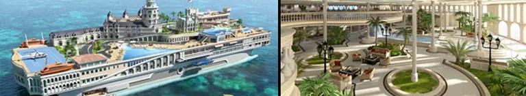 Una verdadera ciudad flotante: un yate replica las calles de Mónaco