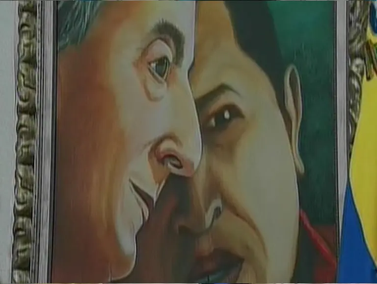 Chávez pintó un cuadro para homenajear a Néstor