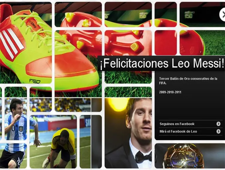 Adidas ya festeja el Balón de Oro de Messi con un nuevo aviso "de corazón"