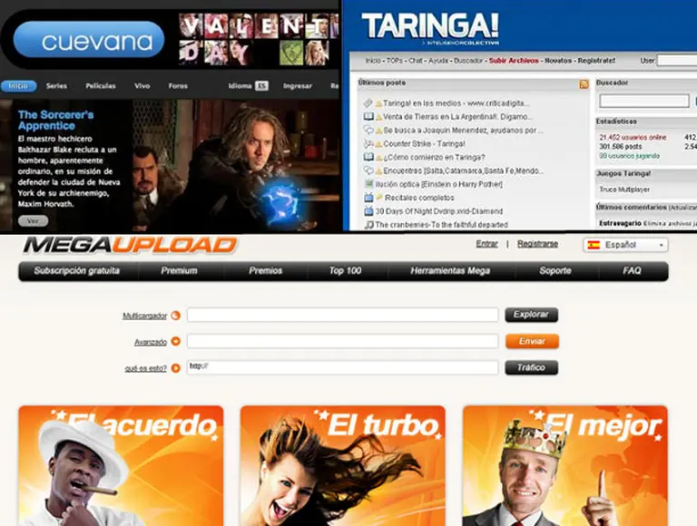 Cuevana y Taringa podrí­an ser las "ví­ctimas locales" del caso Megaupload