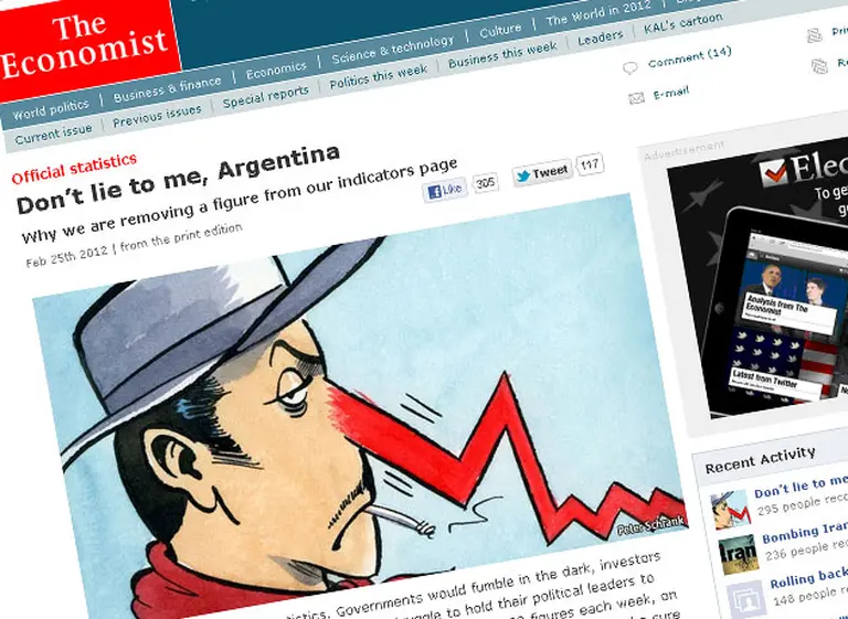 "No me mientas, Argentina": En un duro artí­culo, The Economist dice que no usará más datos oficiales