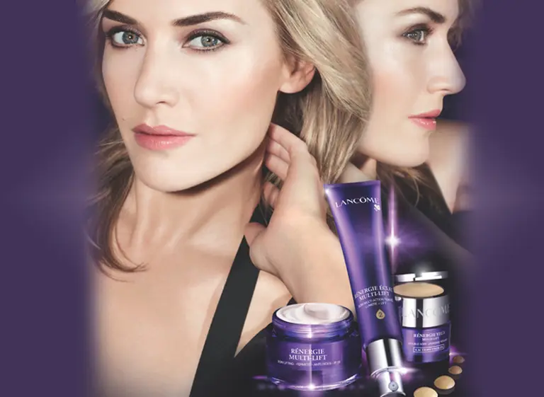 Con Kate Winslet como modelo, Lancí´me presentó su nueva arma contra el paso del tiempo