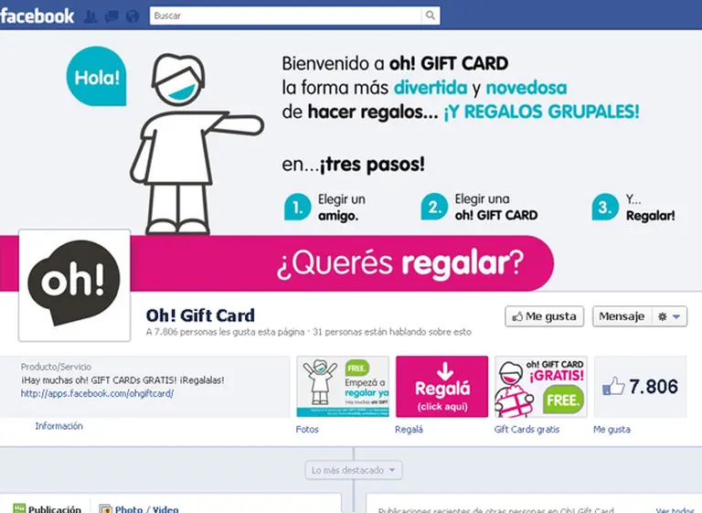 El Shopping se muda a Facebook de la mano de oh! Gift Card