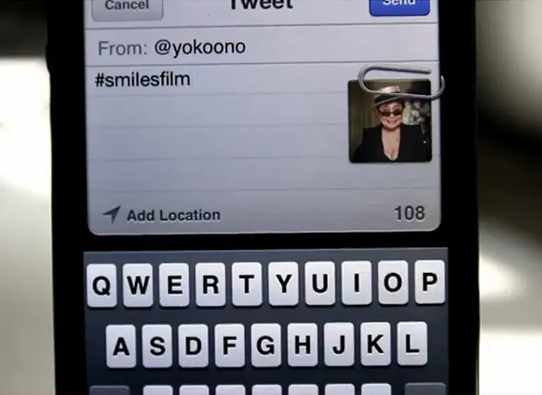 Yoko Ono hace realidad su "pelí­cula de sonrisas" con una aplicación para iPhone