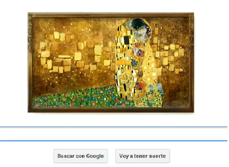 Google elige "El beso" para rendir homenaje al pintor austrí­aco Gustav Klimt