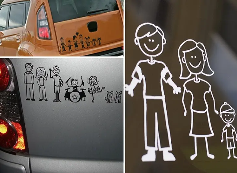 Moda peligrosa: alertan sobre los riesgos de usar calcomaní­as con la familia en los autos