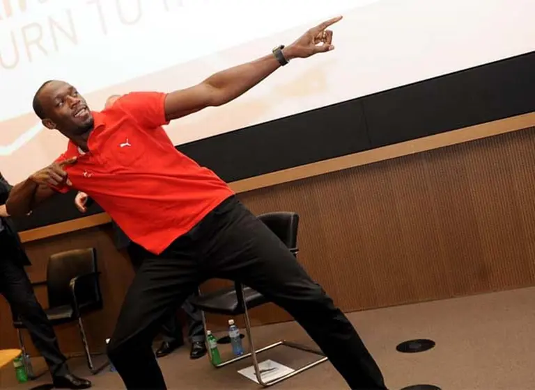 El medallista olí­mpico Usain Bolt compartió el secreto de su éxito con alumnos del IMD