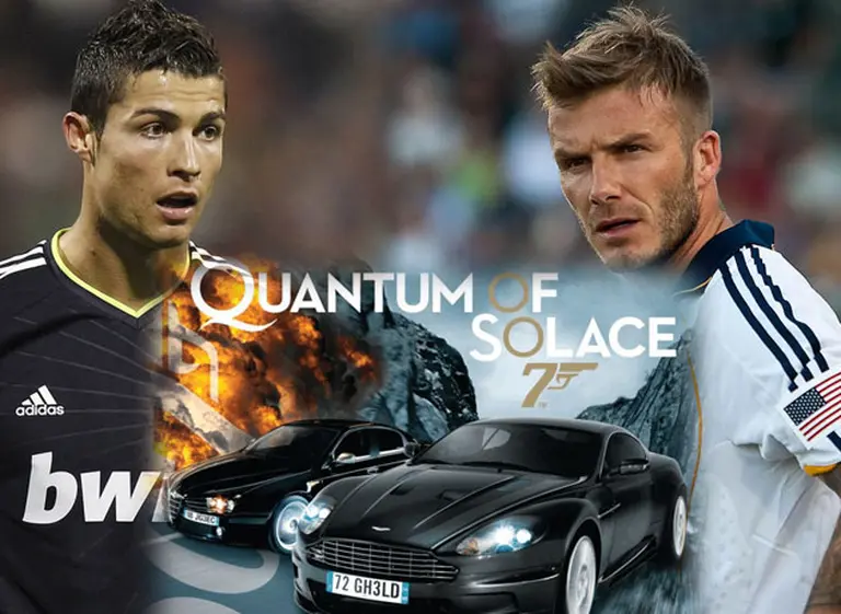 Pelea a lo 007: Cristiano Ronaldo y Beckham luchan por quedarse con el auto de James Bond