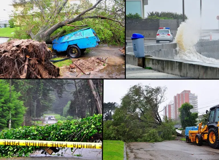 Postales del temporal en Uruguay: vea los destrozos en Punta del Este