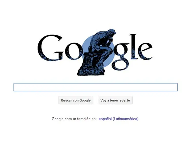 Google recuerda a Auguste Rodin con un "doodle" de su famosa obra "El Pensador"