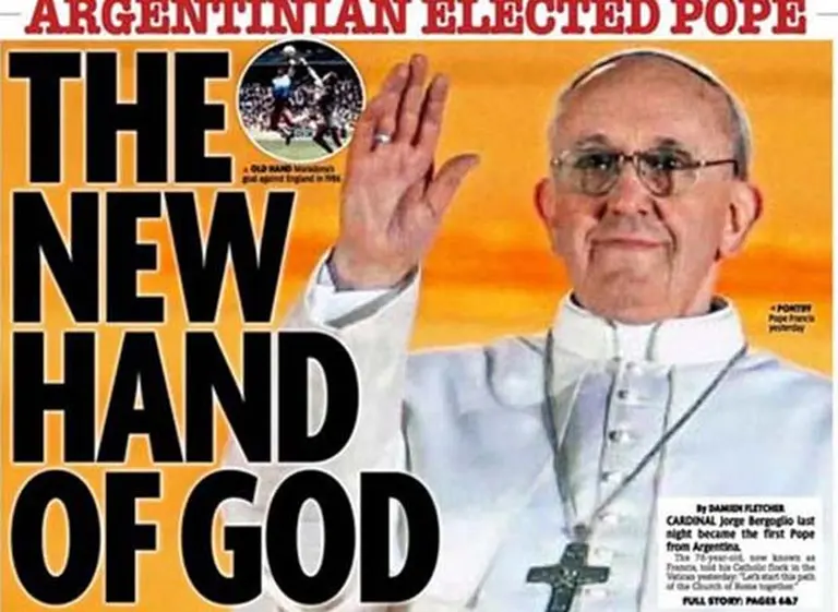 "La nueva mano de Dios", tituló el diario inglés  Daily Mirror