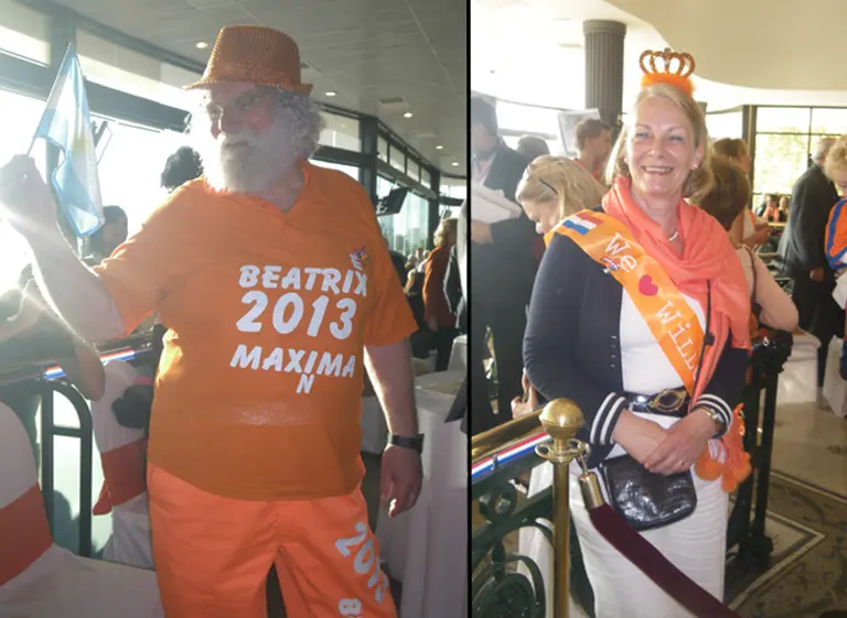 El hipódromo porteño se vistió de naranja para celebrar la coronación de Guillermo y Máxima