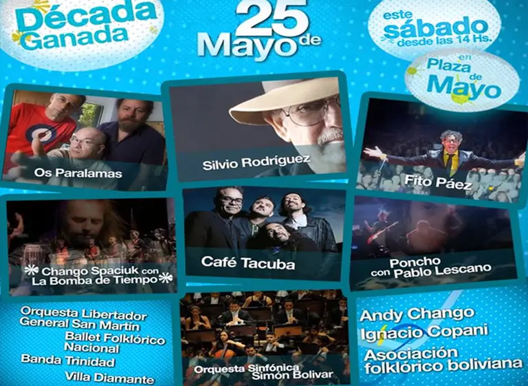 El 25 de mayo, el oficialismo festeja la "década ganada" con artistas nacionales e internacionales