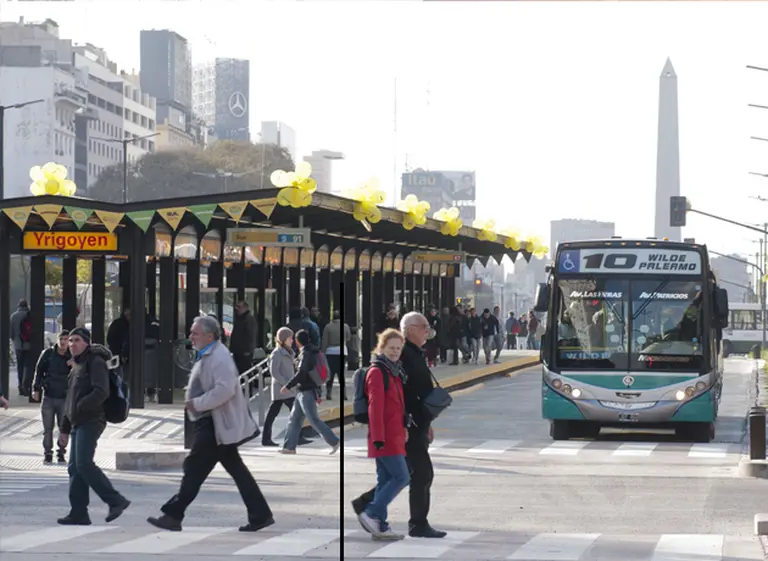 Debutó el Metrobus en la 9 de Julio y cambió el recorrido de 22 lí­neas