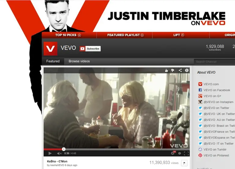 Las reproducciones mensuales de Vevo suben un 50% y llegan a 6.000 millones