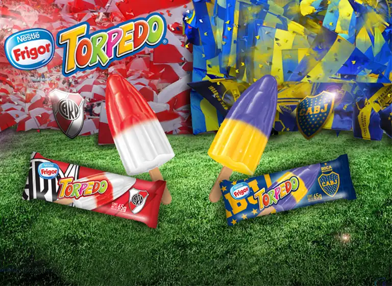 Los "hinchas" ya tienen helado propio: llegan los Torpedo de River y Boca