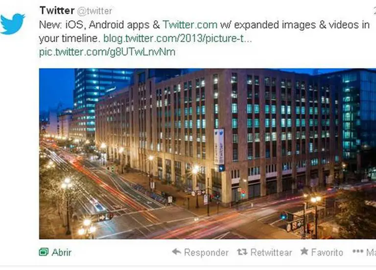 Twitter muestra fotos y videos en su lí­nea de tiempo