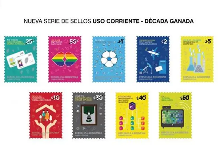 Lanzan una serie de estampillas de la "Década Ganada"