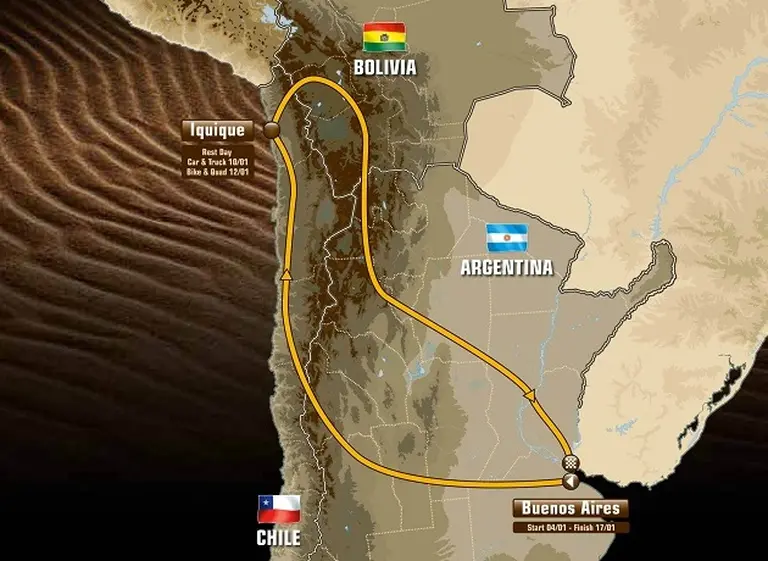 Dakar 2015: largada y llegada en Buenos Aires, con un paso por Chile y Bolivia