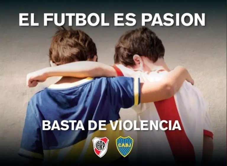 En ví­speras del clásico del domingo, River y Boca se unen en contra de la violencia