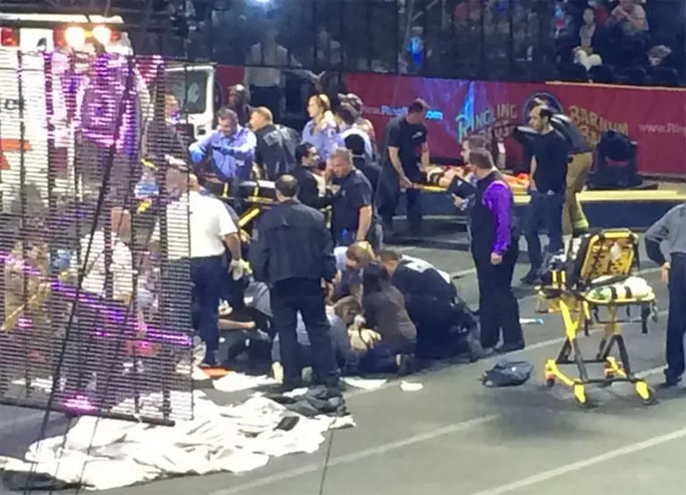 Impresionante video de un accidente de acróbatas en un show de circo en Estados Unidos