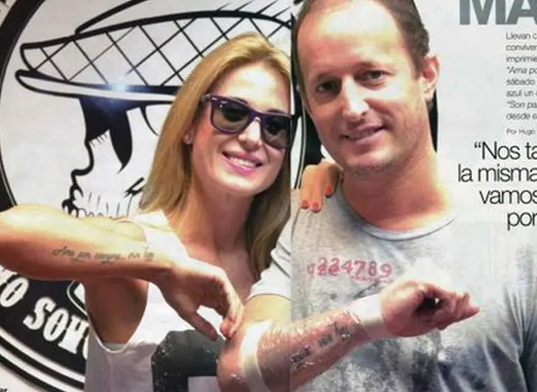 Martí­n Insaurralde y Jésica Cirio se hicieron el mismo tatuaje: "Vamos a amarnos por siempre"