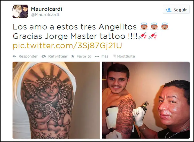 No le alcanzó con el nombre de Wanda: ahora Icardi se tatuó el de sus hijos