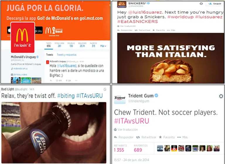 Las marcas "se cuelgan" del mordisco de Suárez y buscan capitalizar su falta