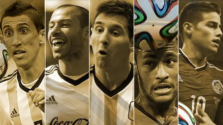 Messi, Di Marí­a, Mascherano, Neymar y James compiten por el Balón de Oro del Mundial
