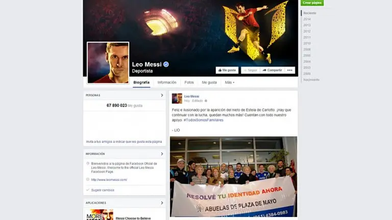 Messi también se emocionó con la aparición de Guido, el nieto de Carlotto