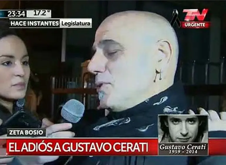 Zeta Bosio, entre lágrimas en el velatorio de Cerati: "í‰l es mágico, es un duende"